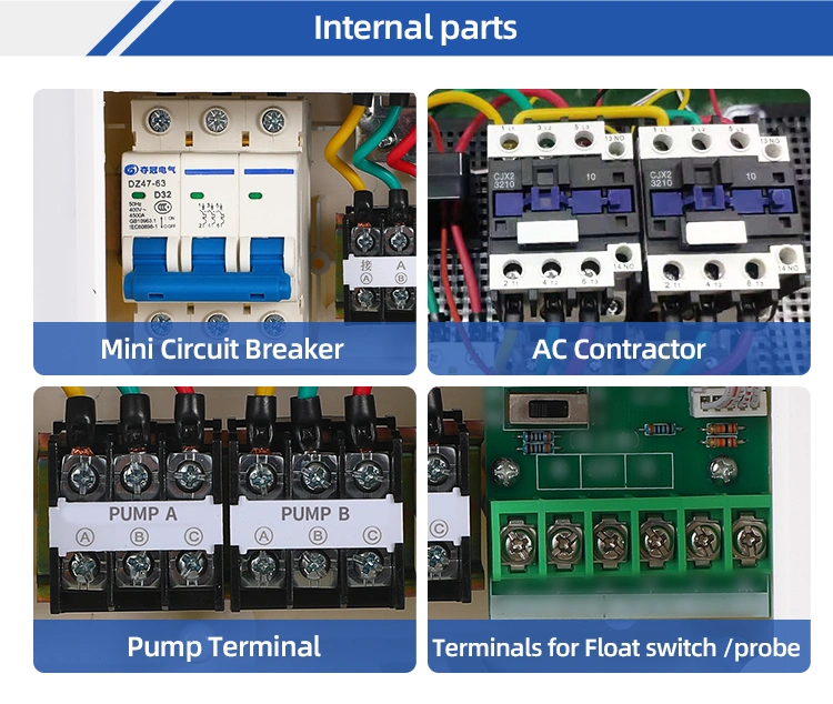 Rainproof 15kw/415VAC Automatic Simplex Water Level Sump Pump Controller